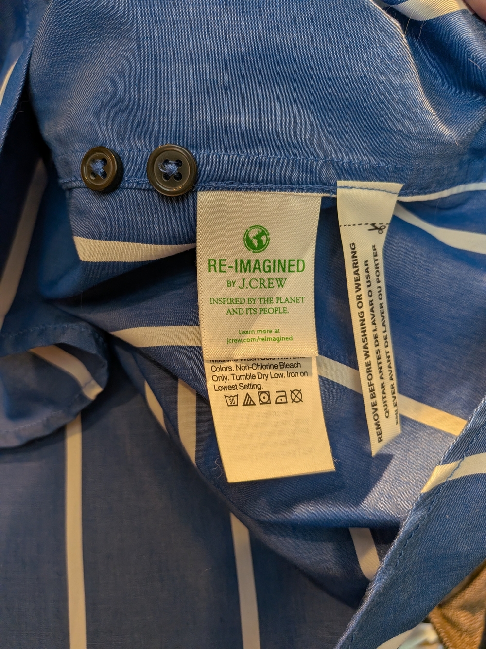 J. Crew Garçon Poplin Cotton Shirt In Seaside Stripe - Picture 7 of 7